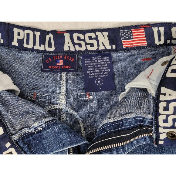 US Polo Assn Boy's Cargo Denim Jeans Stitch and Print Detail 8-Pocket Size 6 - Picture 9 of 16